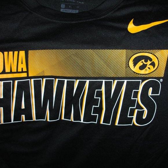 NWT Nike Dri-fit Iowa Hawkeye Long Sleeve Tee - GO HAWKEYES !!! - Hawkeye Land - Picture 2 of 6